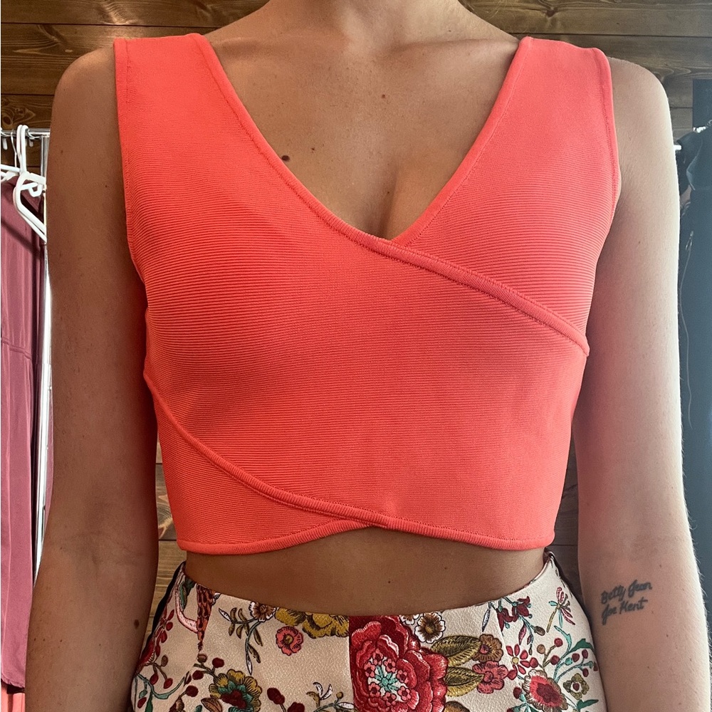 Coral BCBG crop top